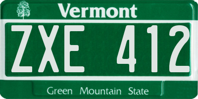 VT license plate ZXE412