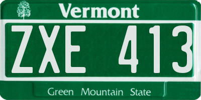 VT license plate ZXE413