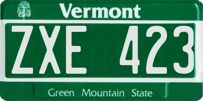 VT license plate ZXE423