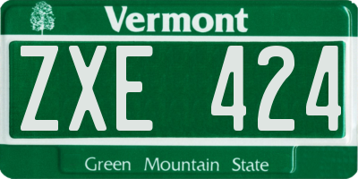 VT license plate ZXE424