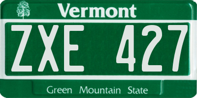 VT license plate ZXE427