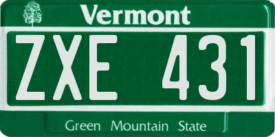 VT license plate ZXE431