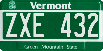 VT license plate ZXE432