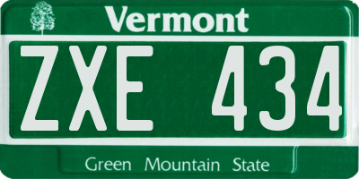 VT license plate ZXE434
