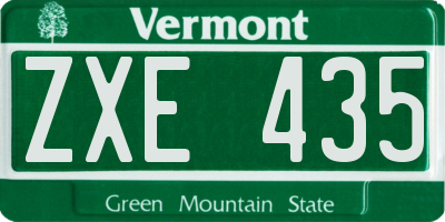 VT license plate ZXE435