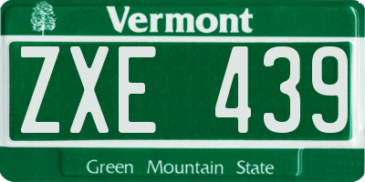 VT license plate ZXE439