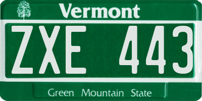 VT license plate ZXE443