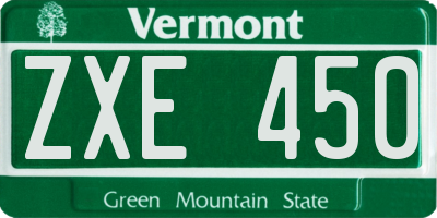 VT license plate ZXE450