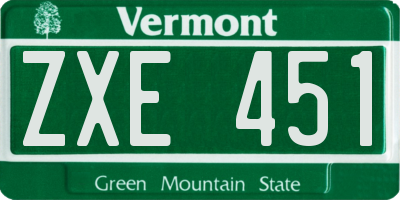 VT license plate ZXE451