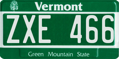 VT license plate ZXE466