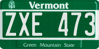 VT license plate ZXE473