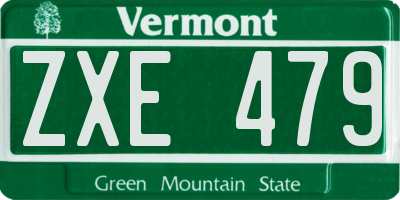 VT license plate ZXE479
