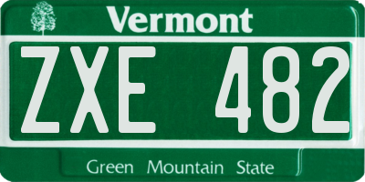 VT license plate ZXE482