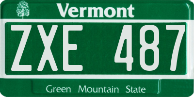 VT license plate ZXE487