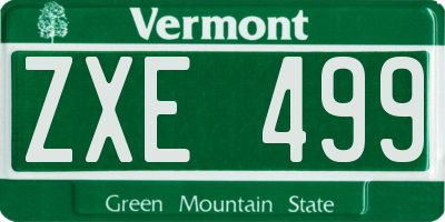 VT license plate ZXE499