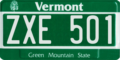 VT license plate ZXE501