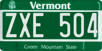 VT license plate ZXE504