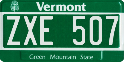 VT license plate ZXE507