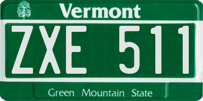 VT license plate ZXE511