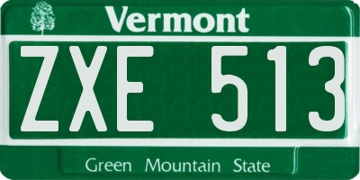 VT license plate ZXE513