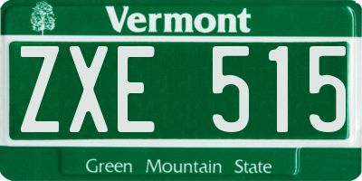 VT license plate ZXE515