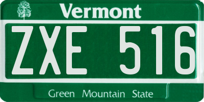 VT license plate ZXE516