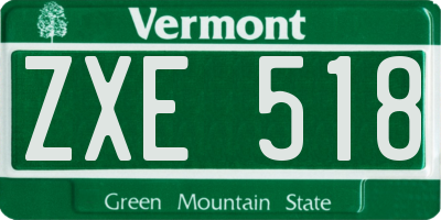 VT license plate ZXE518