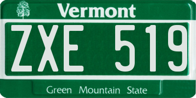 VT license plate ZXE519