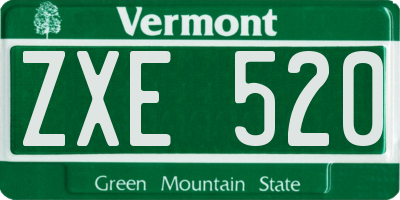 VT license plate ZXE520