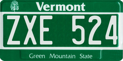 VT license plate ZXE524