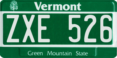 VT license plate ZXE526