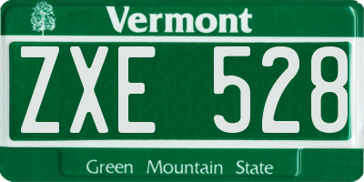 VT license plate ZXE528