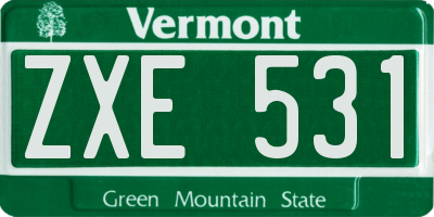 VT license plate ZXE531