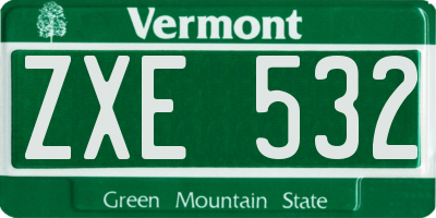 VT license plate ZXE532