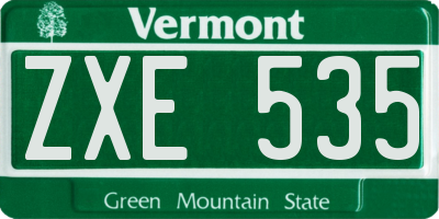 VT license plate ZXE535