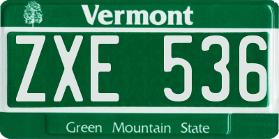 VT license plate ZXE536
