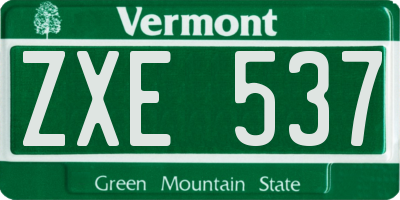 VT license plate ZXE537
