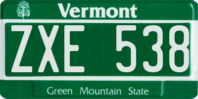 VT license plate ZXE538