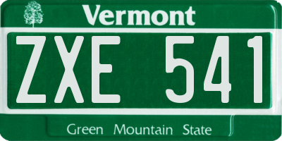 VT license plate ZXE541