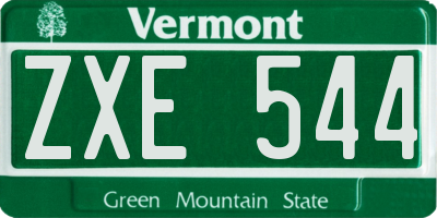 VT license plate ZXE544