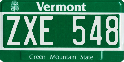 VT license plate ZXE548