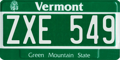 VT license plate ZXE549