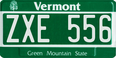 VT license plate ZXE556