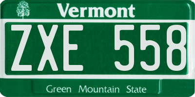 VT license plate ZXE558