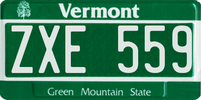 VT license plate ZXE559
