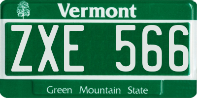 VT license plate ZXE566
