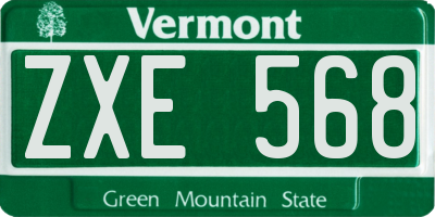 VT license plate ZXE568