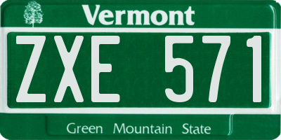 VT license plate ZXE571