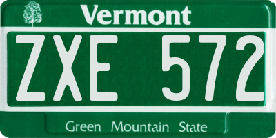 VT license plate ZXE572