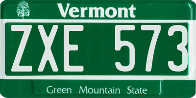 VT license plate ZXE573